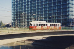 
Vienna tram crossing the Danube, Austria